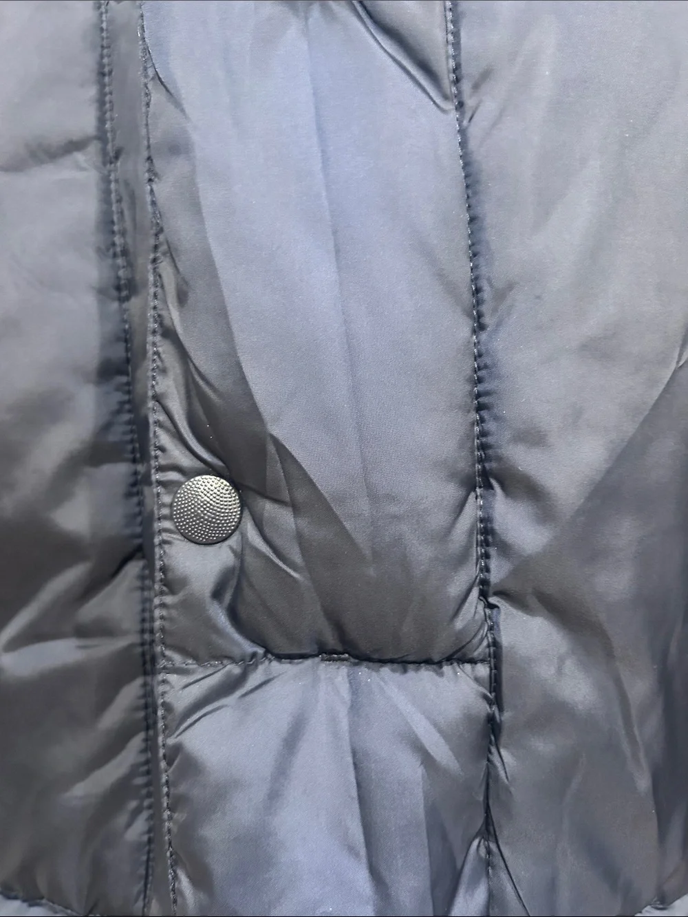 Lucky Brand Men's Navy Puffer Jacket with Black Shoulder Panels large new wi tag - Picture 4 of 8